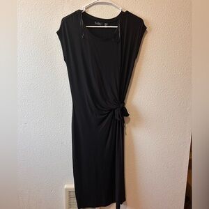 Nicole Miller Black Midi Dress with Knot Detail